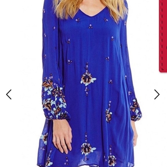 Free People Dresses & Skirts - Free People Dress “Oxford Embroidered Mini” (Blue)